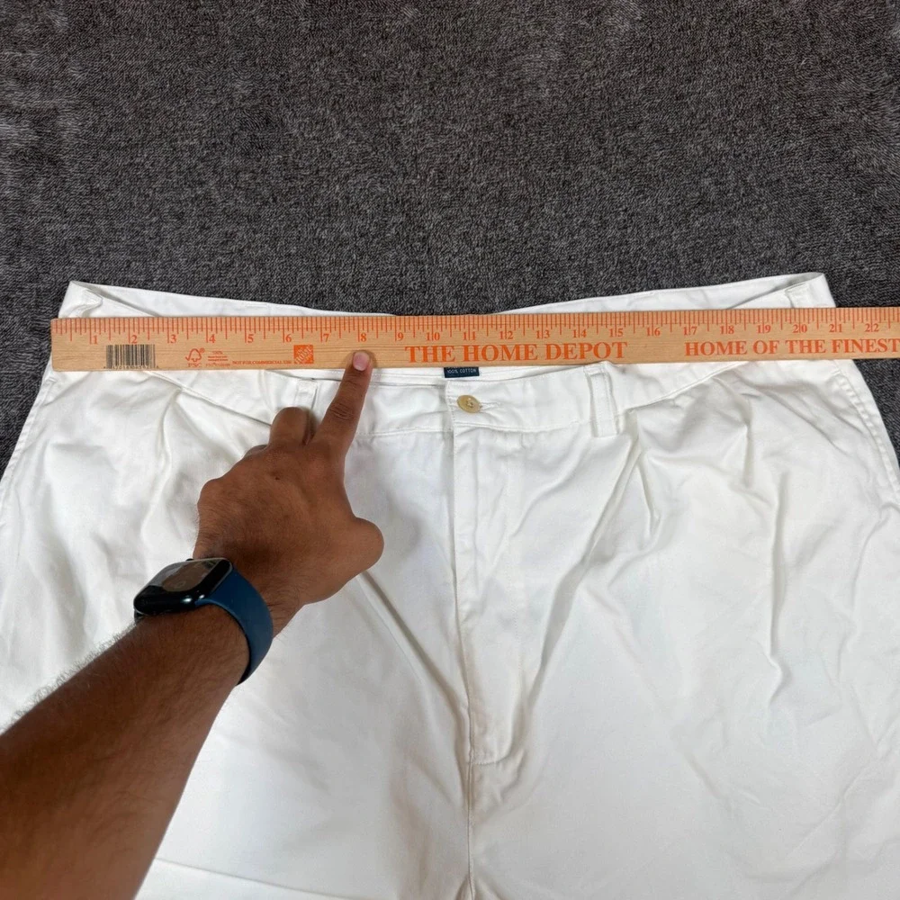 Polo Ralph Lauren Big Tyler Shorts Mens 44 White Pleated Cotton Chino Big & Tall